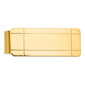 Men's 14k Yellow Gold Polished Carved Fold-Over Money Clip
